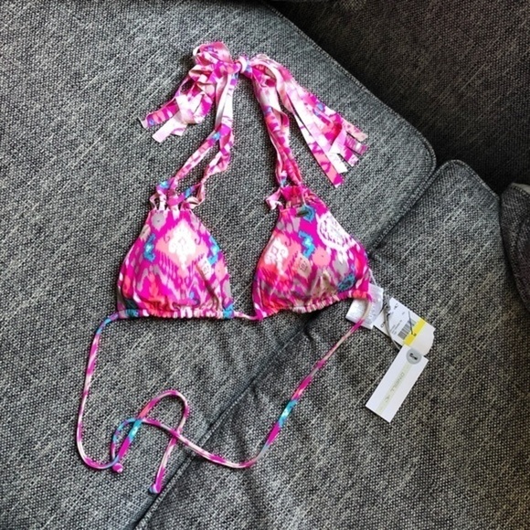 O’Neill Women's Ikat Dreams Tri Bikini Top M Tropical Boho - Picture 4 of 8